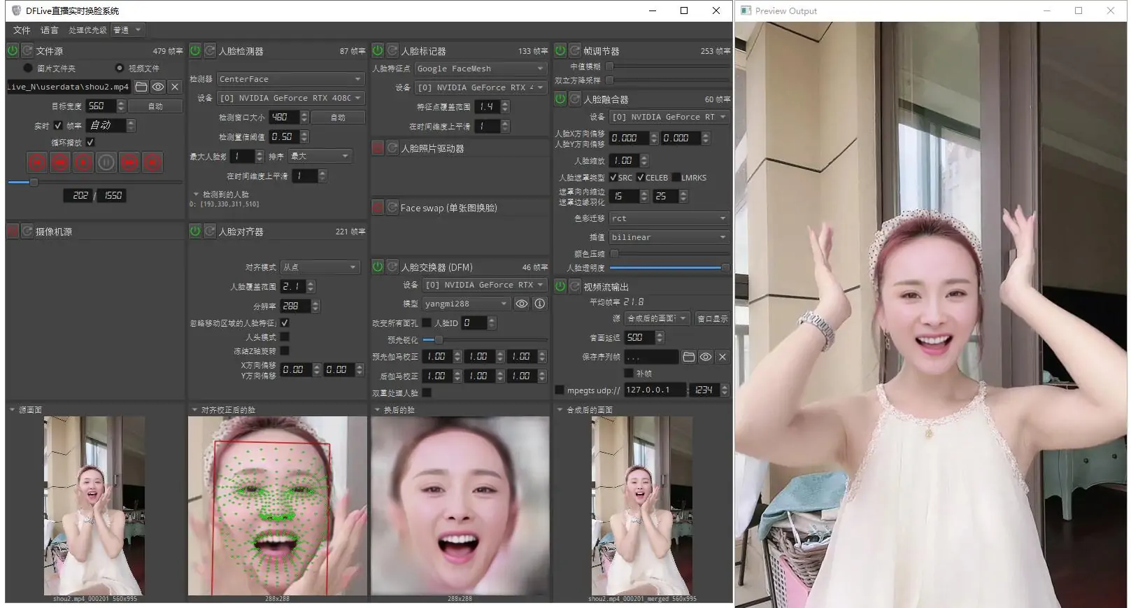 分享一个大幂幂的DFM直播模型 288分辨率高参