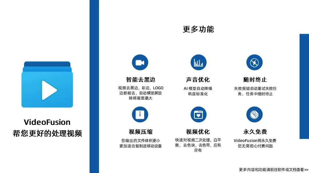 VideoFusion - 批量化视频处理工具，自动去黑边,视频合并,AI降噪,视频压缩